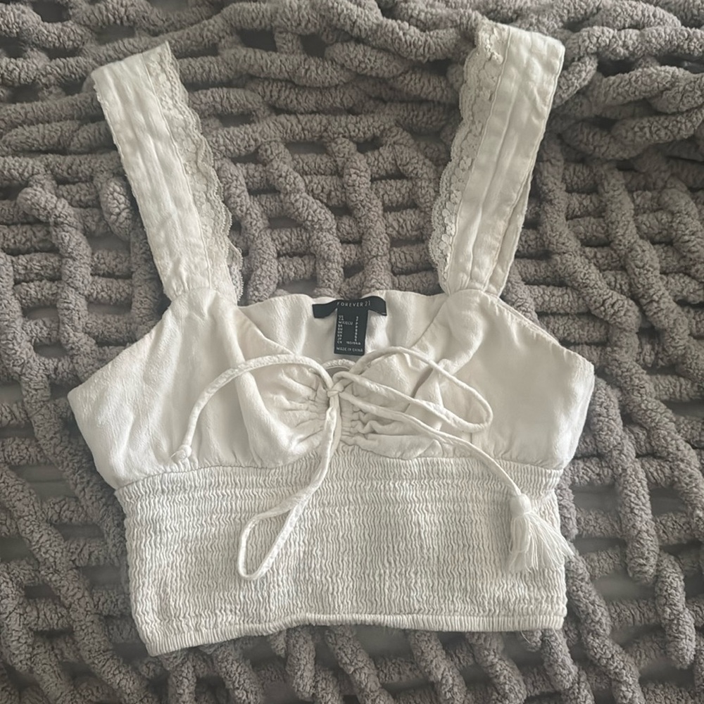 Forever 21 stretchy white top